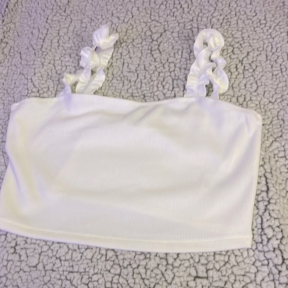 Blue Rain white crop top